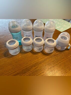 Philips Avent Baby Bottle and Storage Cup Set - White and Clear